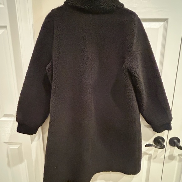 Cabi Vail Elegant Black Women's Teddy Bear coat - Picture 5 of 6